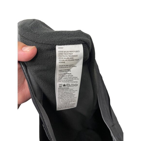 Eddie Bauer Men’s Fleece Lined Black 2-Way Stretch Tech Pant Sz 34x30 - Picture 8 of 11